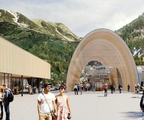 Nebelhorn valley floor cable car station, Oberstdorf – Kleinwalsertal, Rendering Thomas Knapp