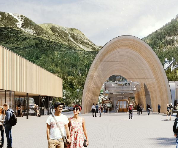 Nebelhorn valley floor cable car station, Oberstdorf – Kleinwalsertal, Rendering Thomas Knapp