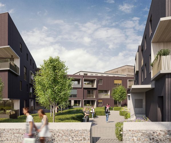 Residential development Rathaus Quartier B1+B2, Hohenems, Rendering Thomas Knapp
