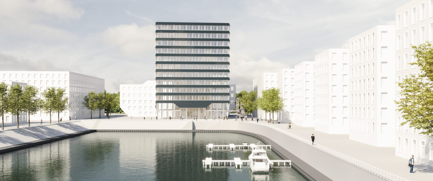 High-rise building an der Hafenspitze, Zollhafen Mainz