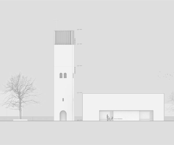 Neubau Pfarrkirche Schwarzenbach St. Felix und Regula | Plan Ansicht Süd