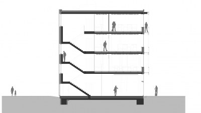 TUM Exzellenzzentrum, Garching, Querschnitt