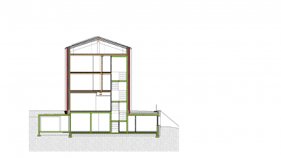 Hotel Bellevue, Les Houches, cross section