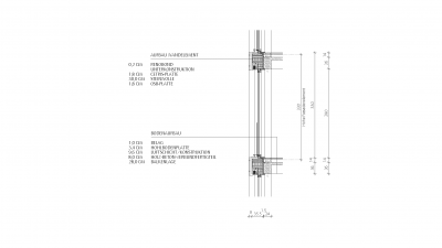 LCT ONE - LifeCycle Tower, Dornbirn, Fassadenschnitt