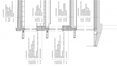 IZM – Illwerke Centre Montafon, Vandans, facade section