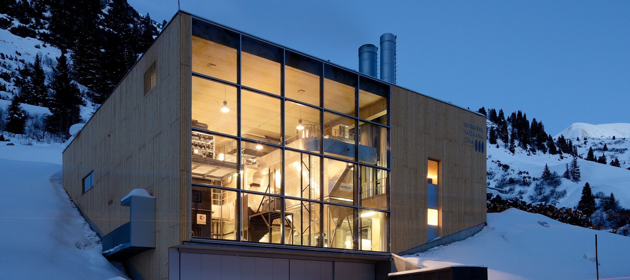 Biomass heating plant, Zürs